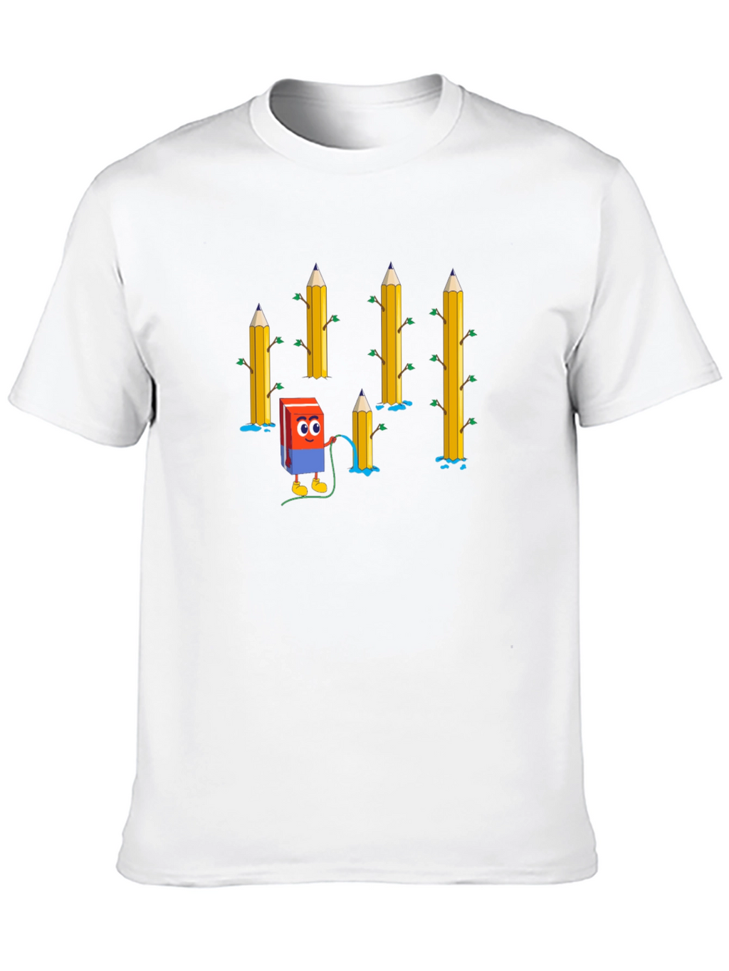 Eraser & Pencils T-Shirt - Black Cotton Tee