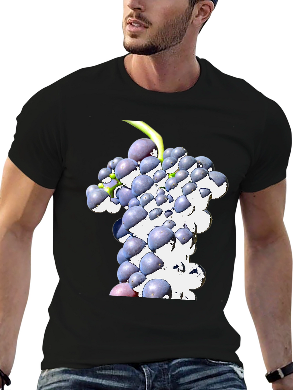 Grapes Graphic Tee - Black Casual Shirt