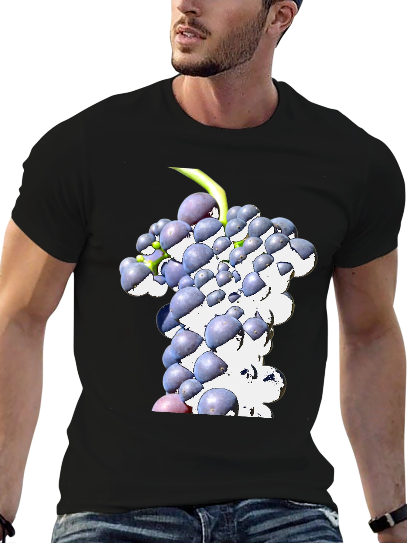 Grapes Graphic Tee - Black Casual Shirt