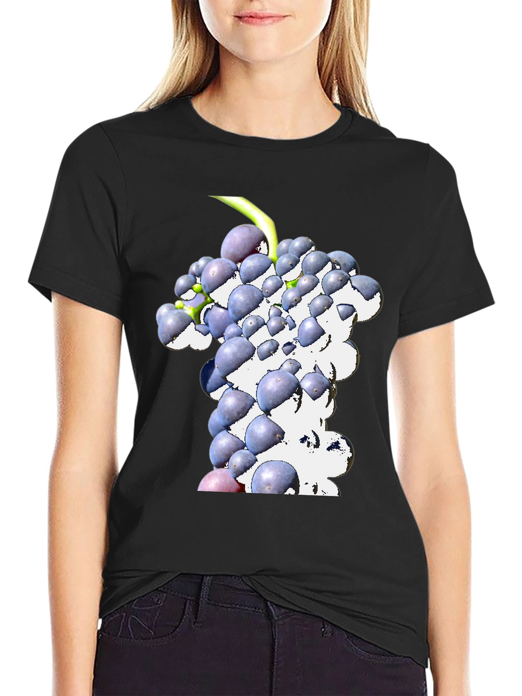 Grapes Graphic Tee - Black Casual Shirt