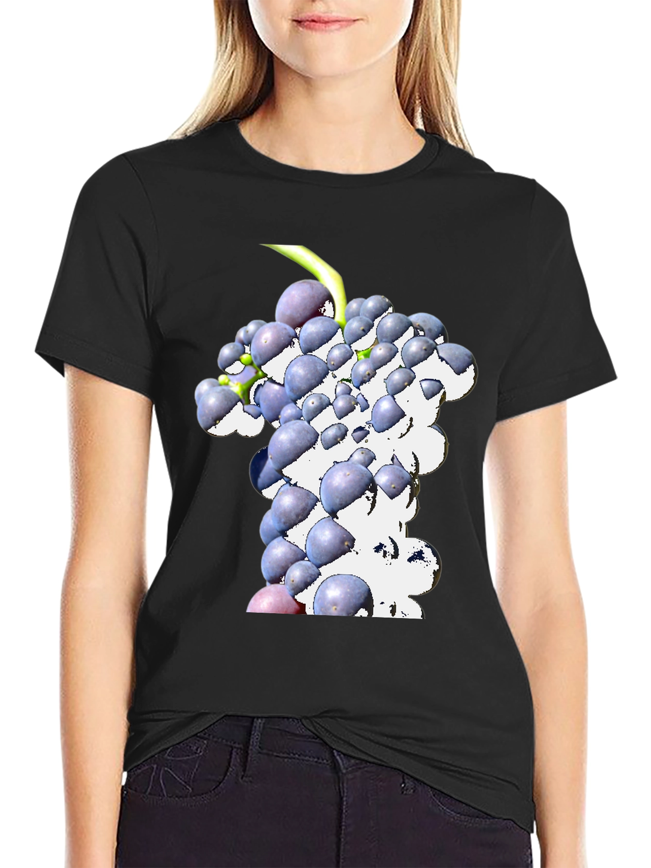 Grapes Graphic Tee - Black Casual Shirt