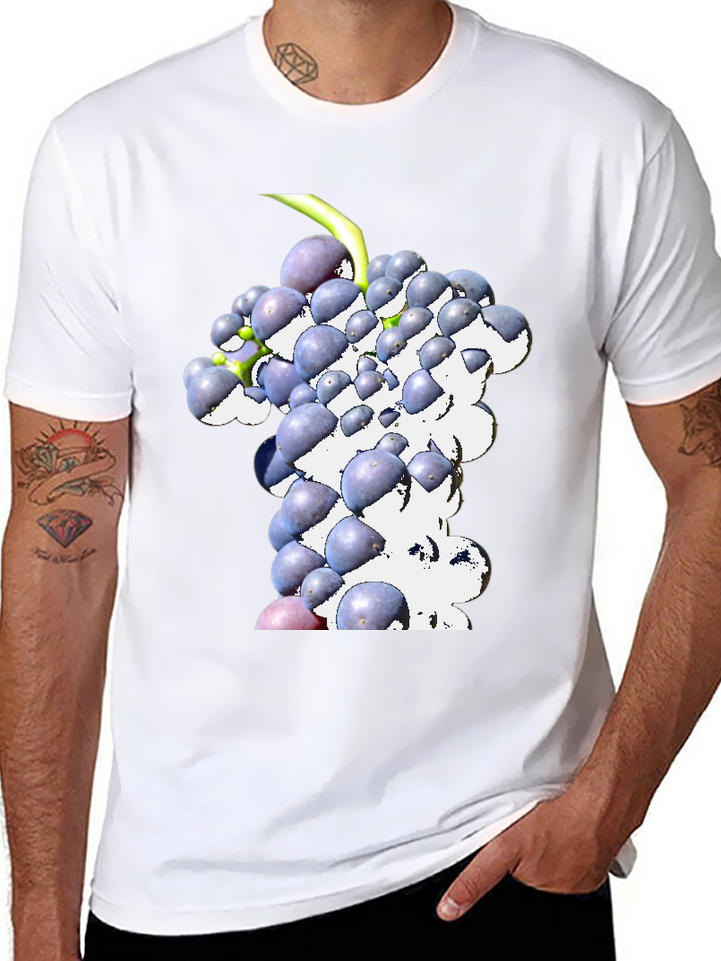 Grapes Graphic Tee - Black Casual Shirt