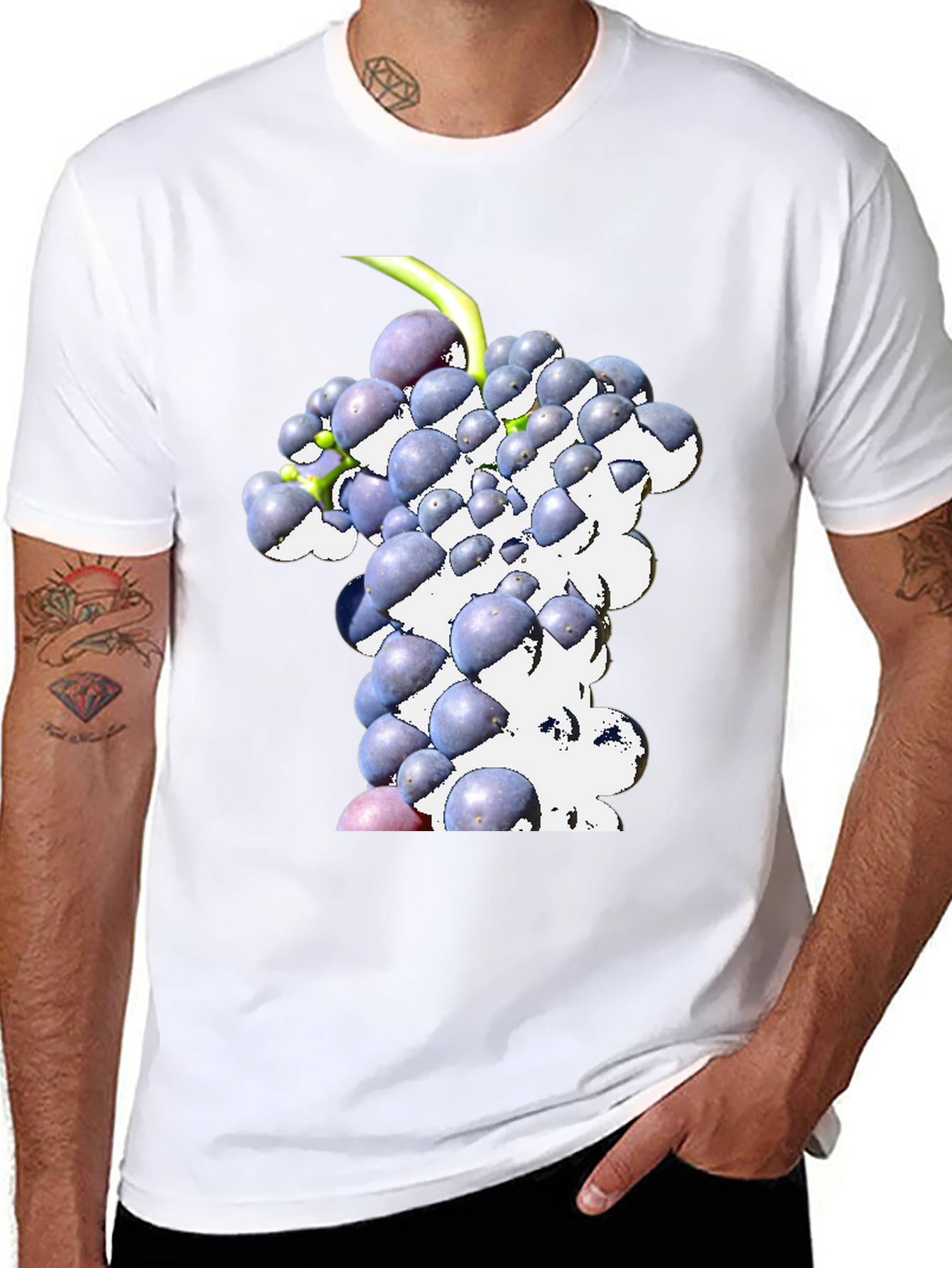 Grapes Graphic Tee - Black Casual Shirt