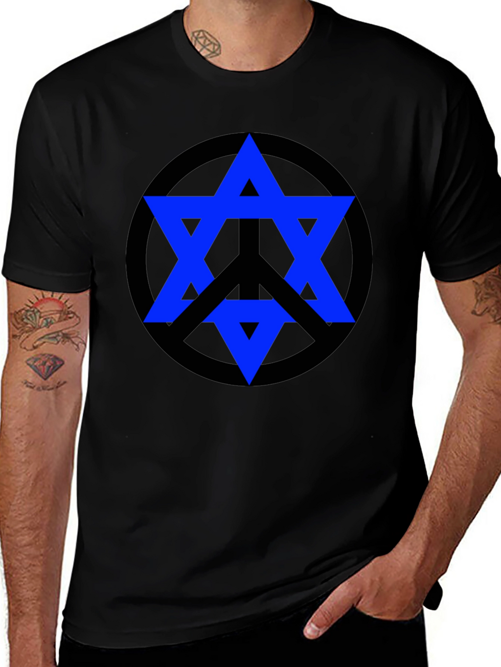 Peace Star Tee - Geometric Graphic Print T-Shirt