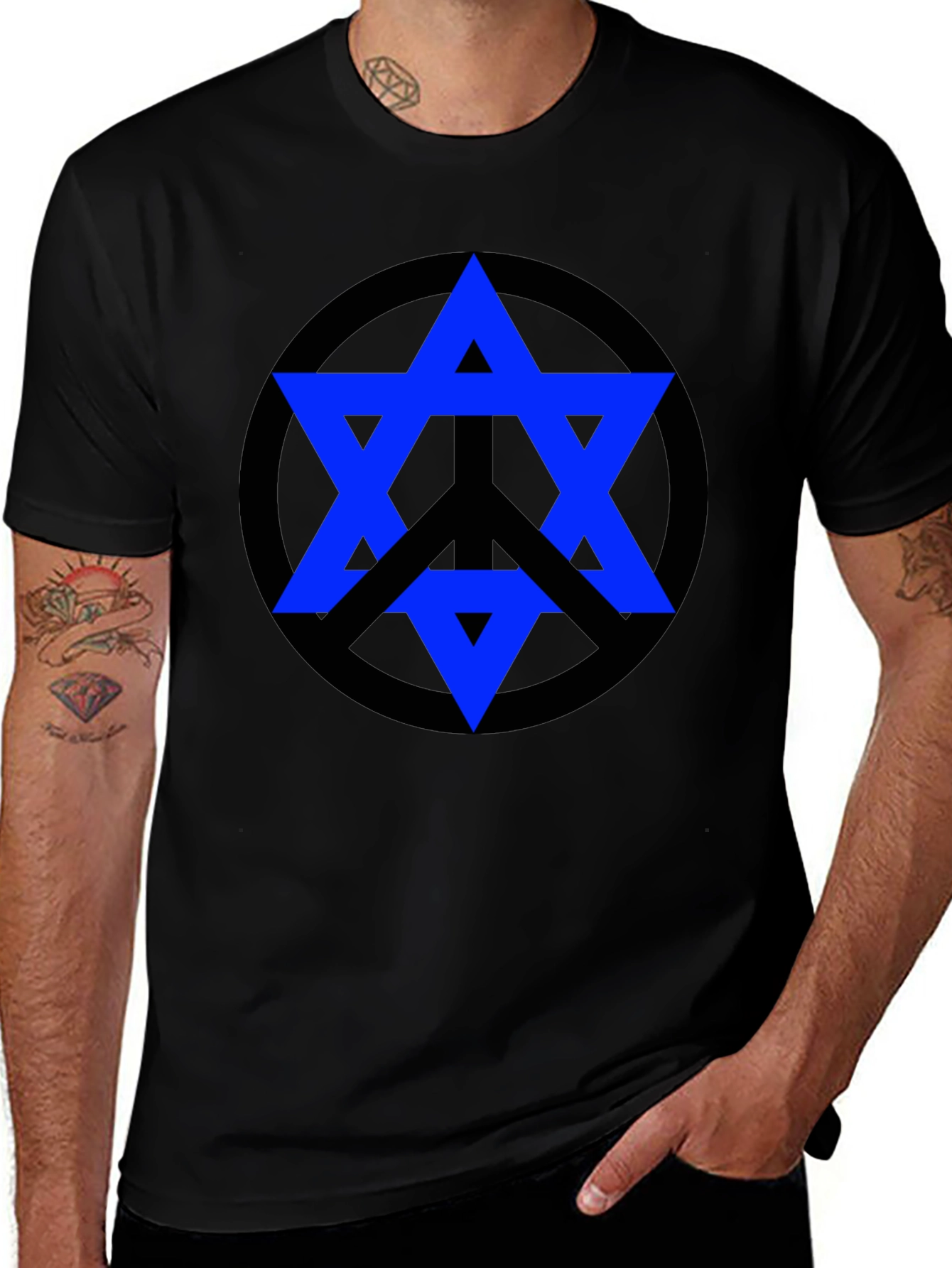 Peace Star Tee - Geometric Graphic Print T-Shirt