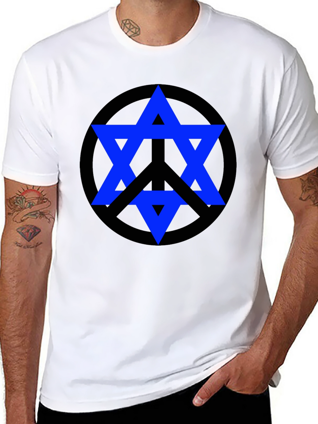 Peace Star Tee - Geometric Graphic Print T-Shirt