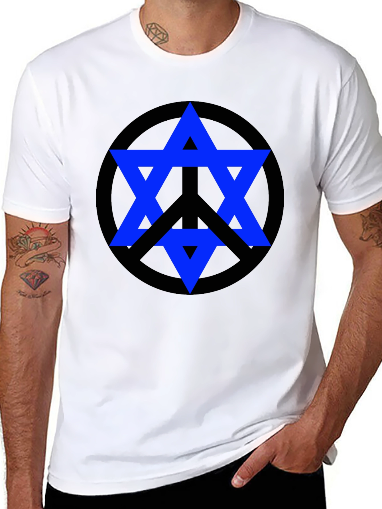 Peace Star Tee - Geometric Graphic Print T-Shirt