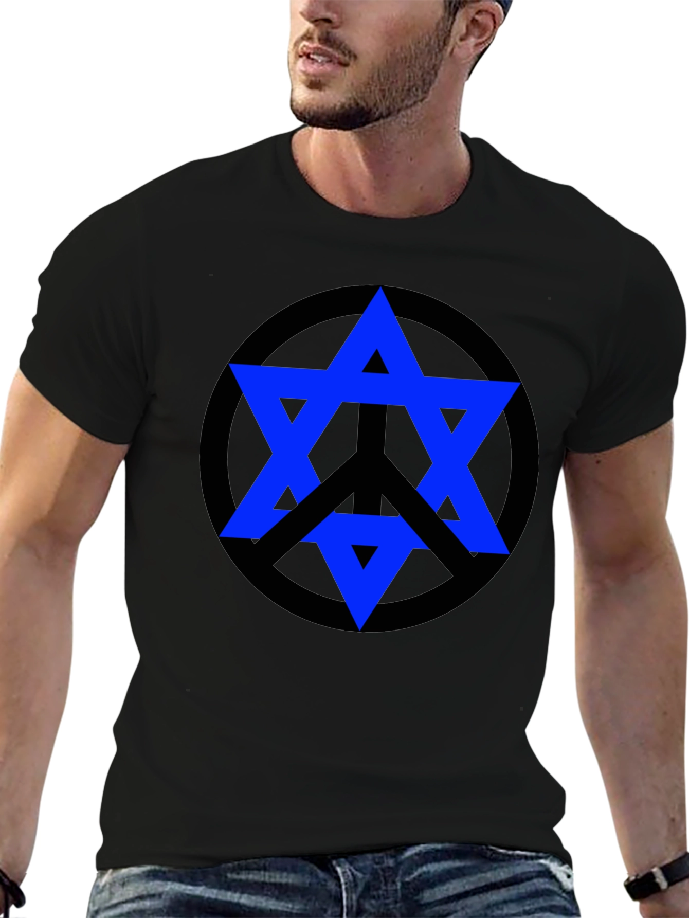 Peace Star Tee - Geometric Graphic Print T-Shirt