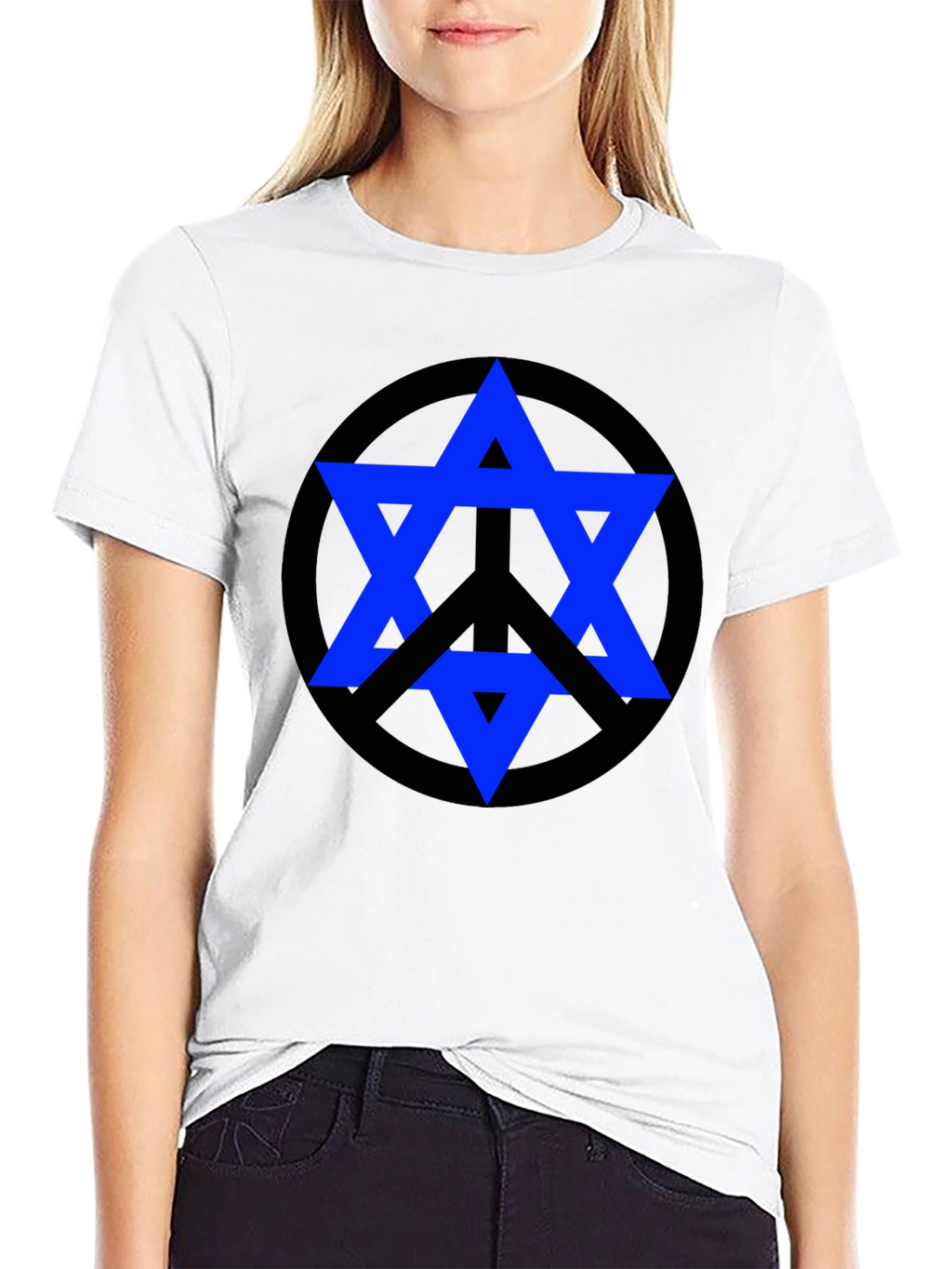 Peace Star Tee - Geometric Graphic Print T-Shirt