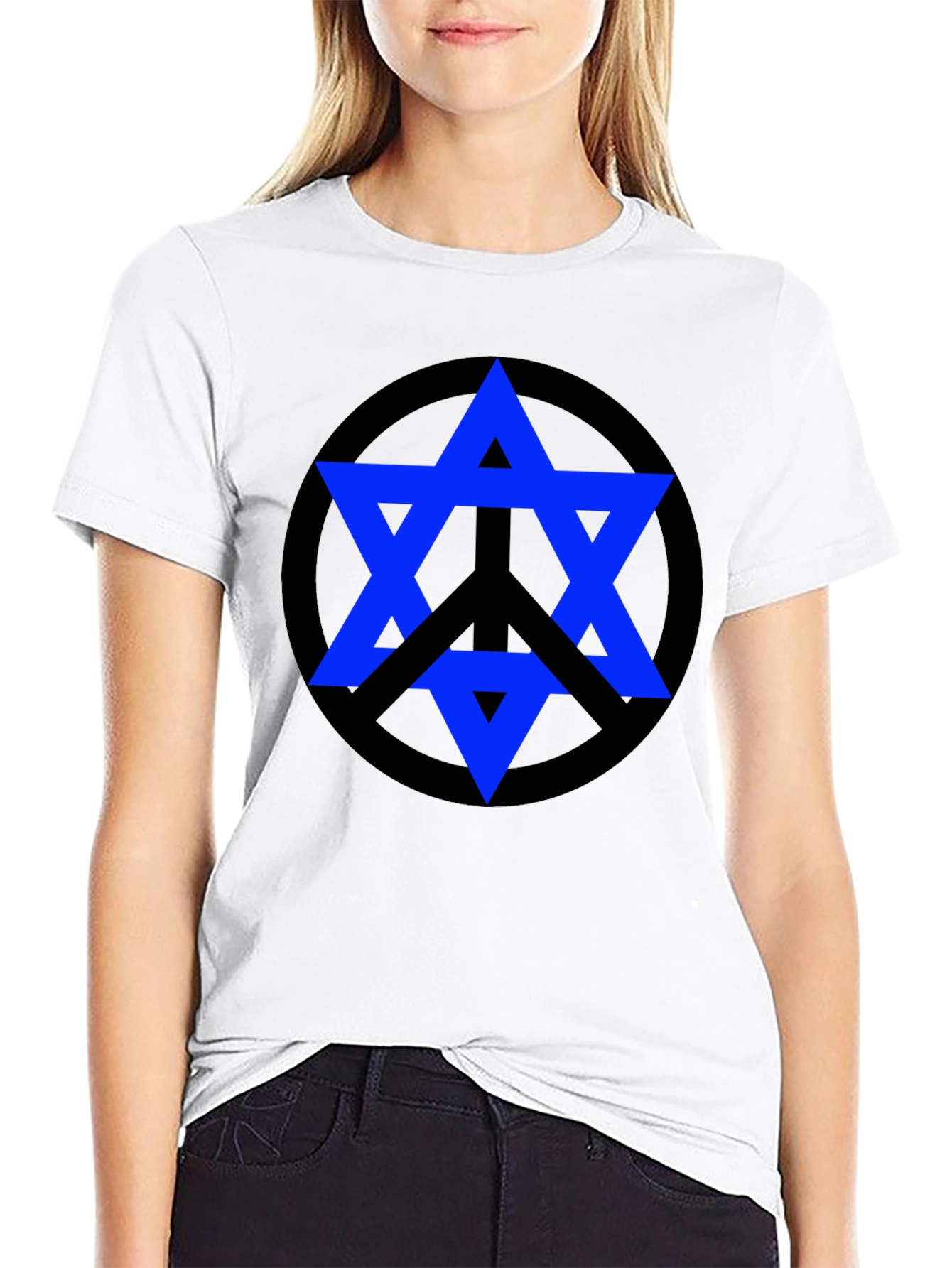 Peace Star Tee - Geometric Graphic Print T-Shirt