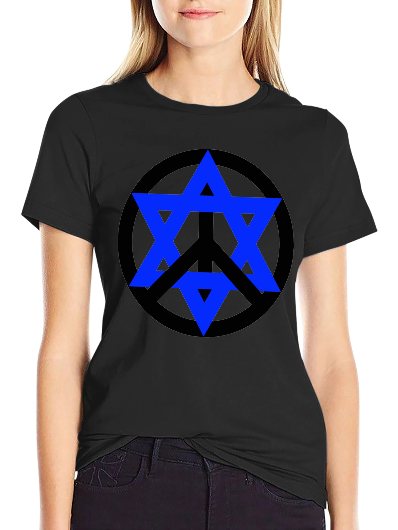 Peace Star Tee - Geometric Graphic Print T-Shirt