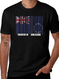 Cook Islands Flag Barcode T-Shirt