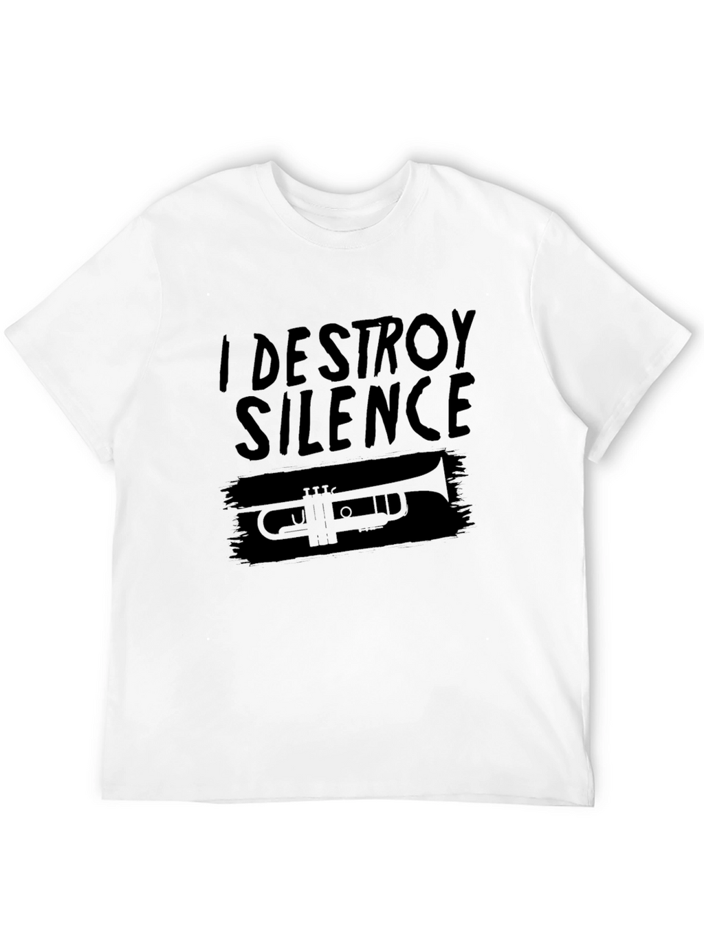 I Destroy Silence Trumpet Graphic Tee - Black