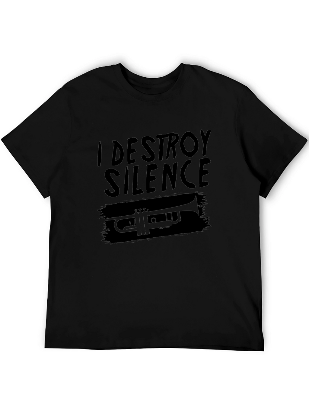 I Destroy Silence Trumpet Graphic Tee - Black