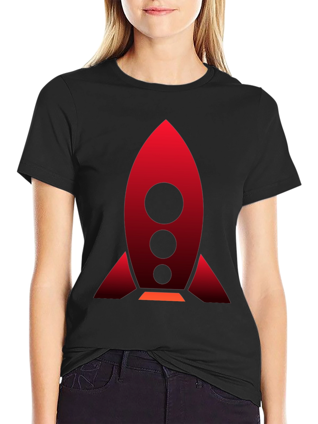 Rocket Graphic Black T-Shirt | Bold Space Design