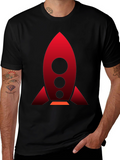 Rocket Graphic Black T-Shirt | Bold Space Design