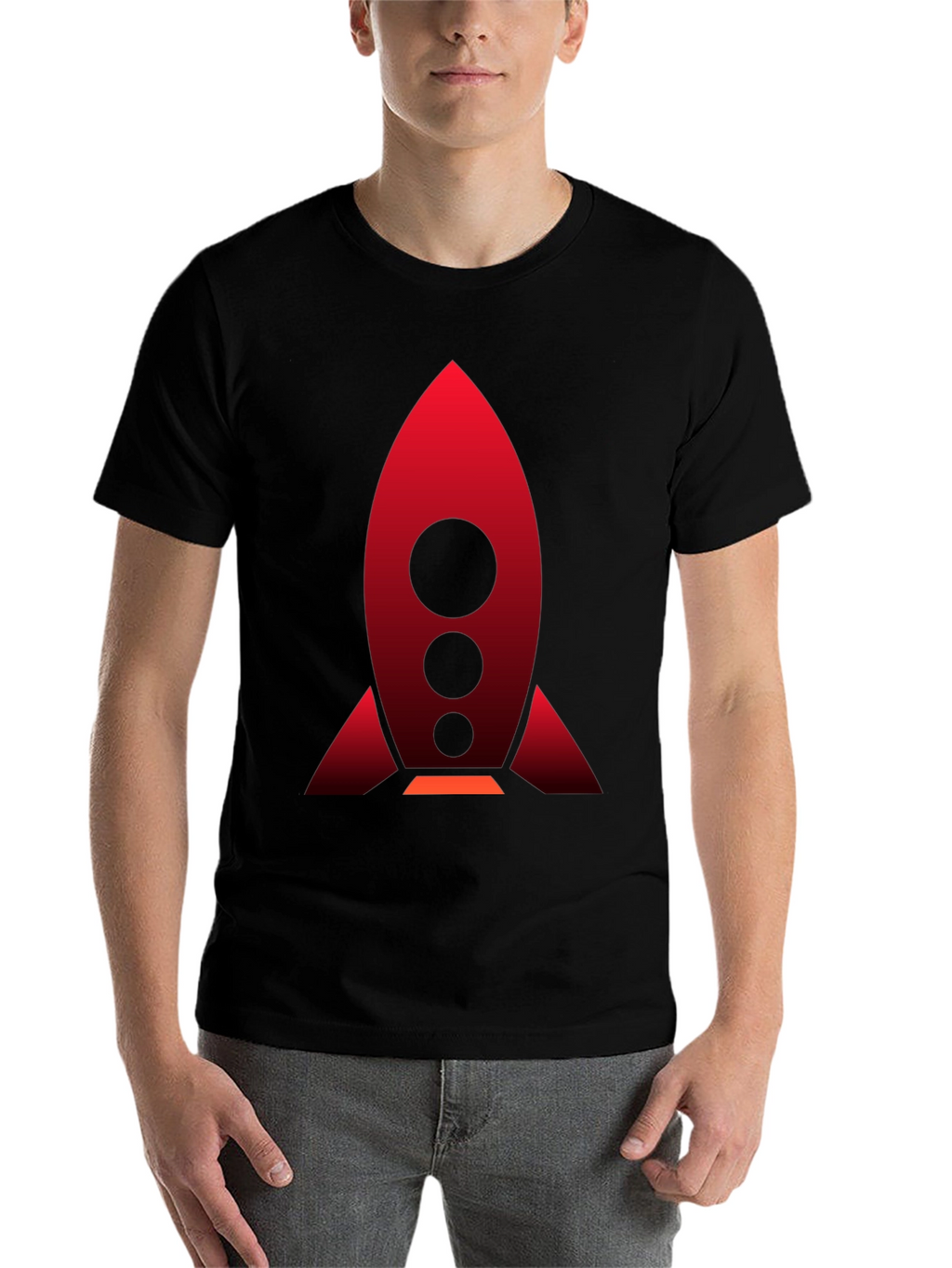Rocket Graphic Black T-Shirt | Bold Space Design