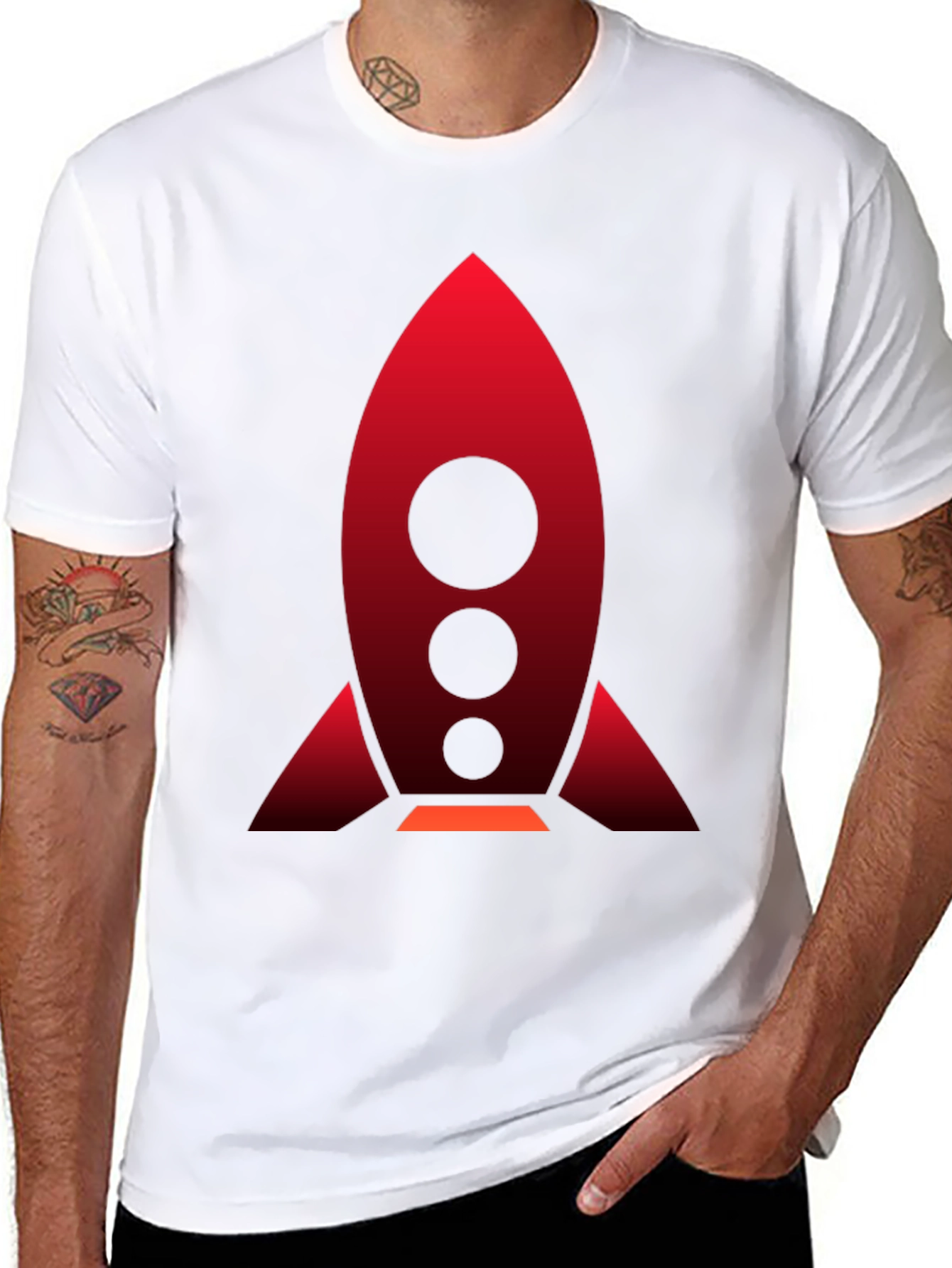 Rocket Graphic Black T-Shirt | Bold Space Design