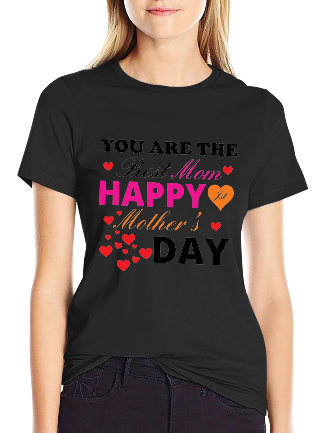 Best Mom Happy 1st Mothers Day Black T-Shirt