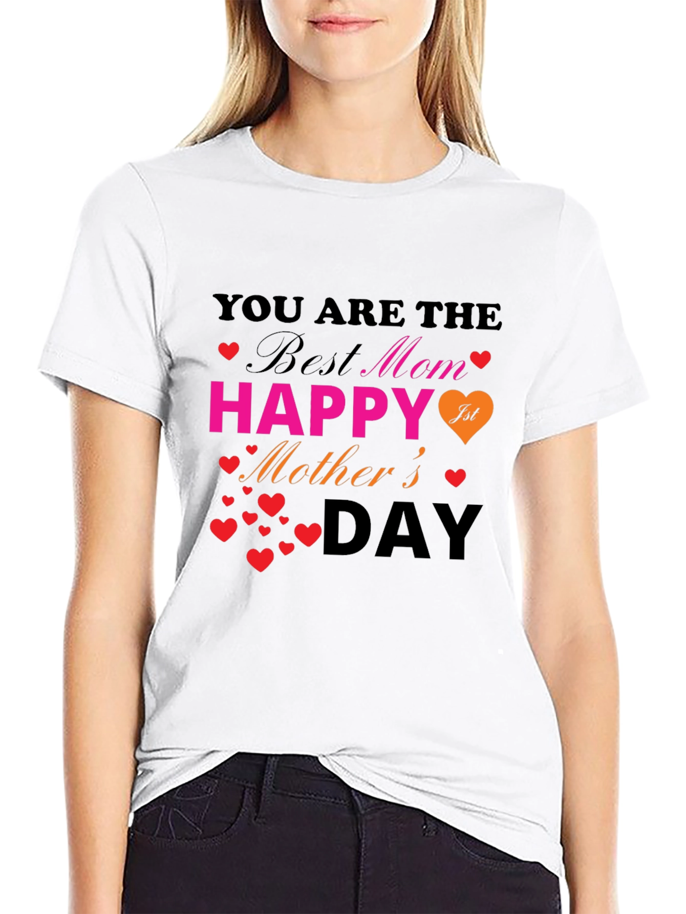 Best Mom Happy 1st Mothers Day Black T-Shirt