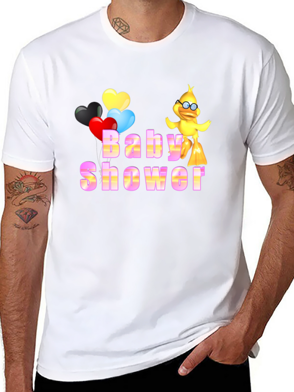 Baby Shower Cartoon Duck Graphic T-Shirt
