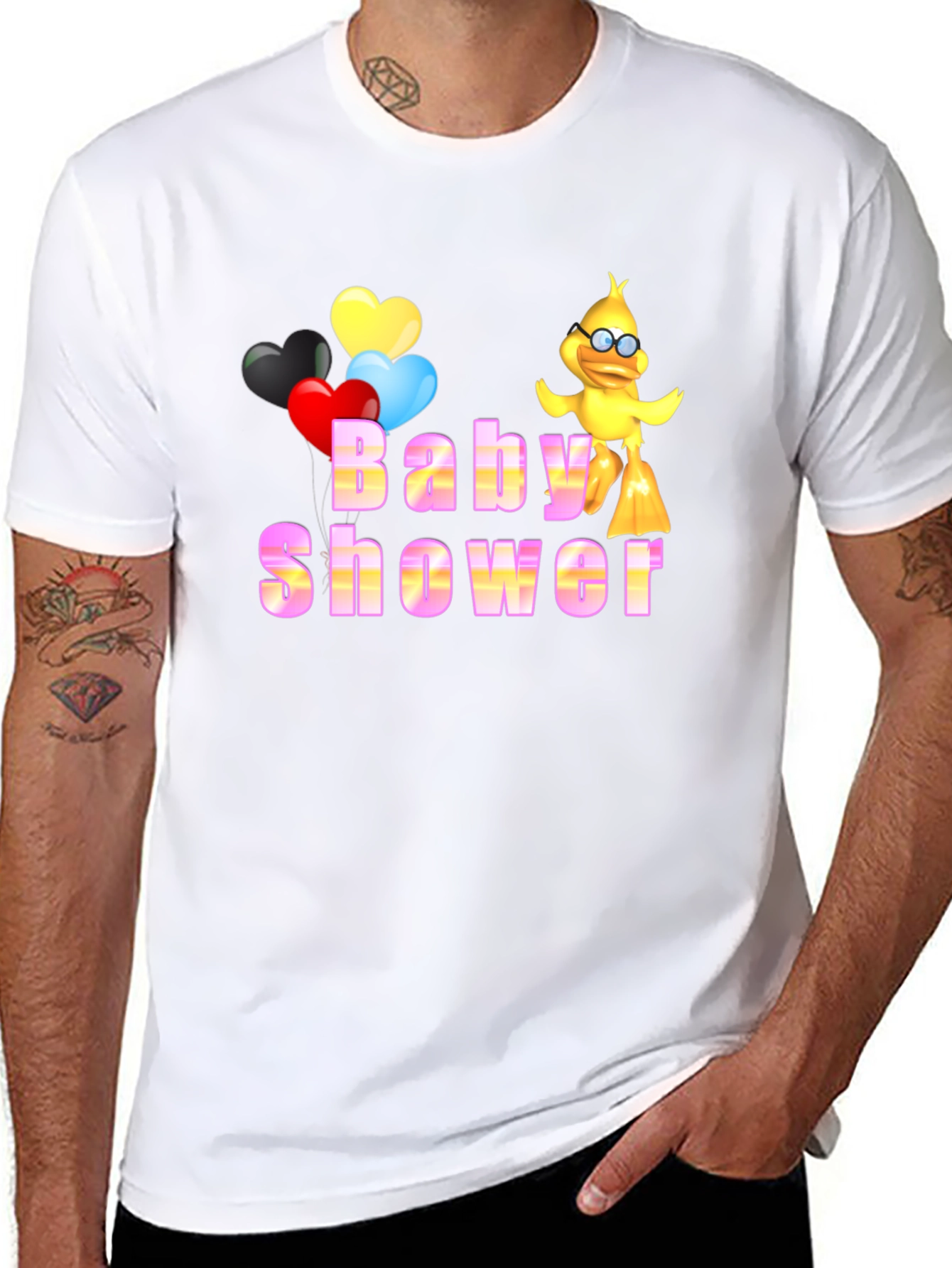Baby Shower Cartoon Duck Graphic T-Shirt