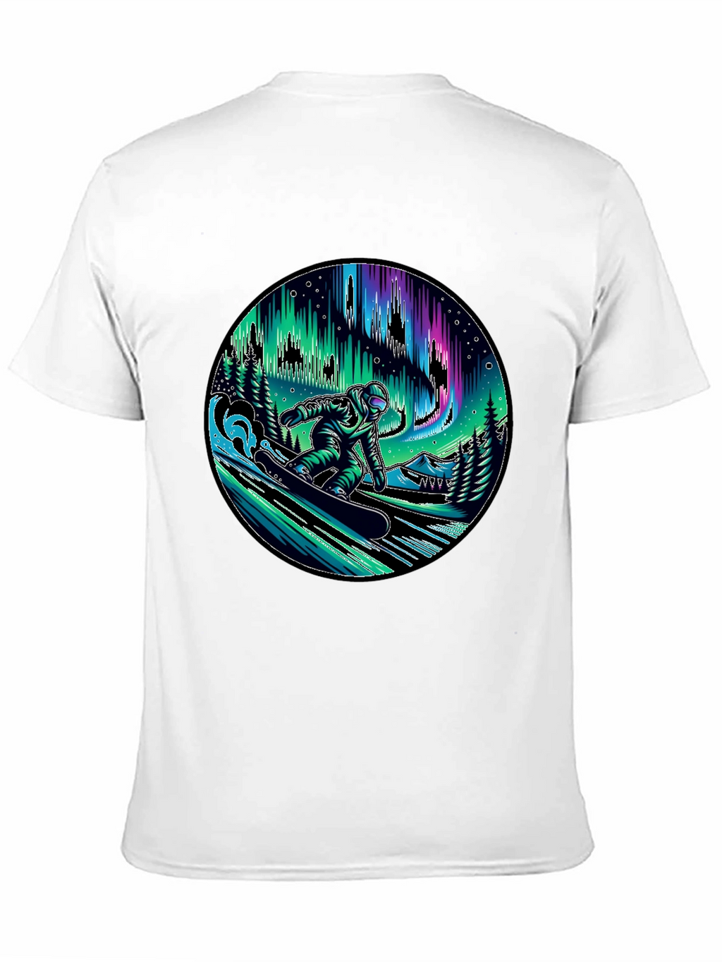 Snowboarder Aurora Graphic Tee - Black
