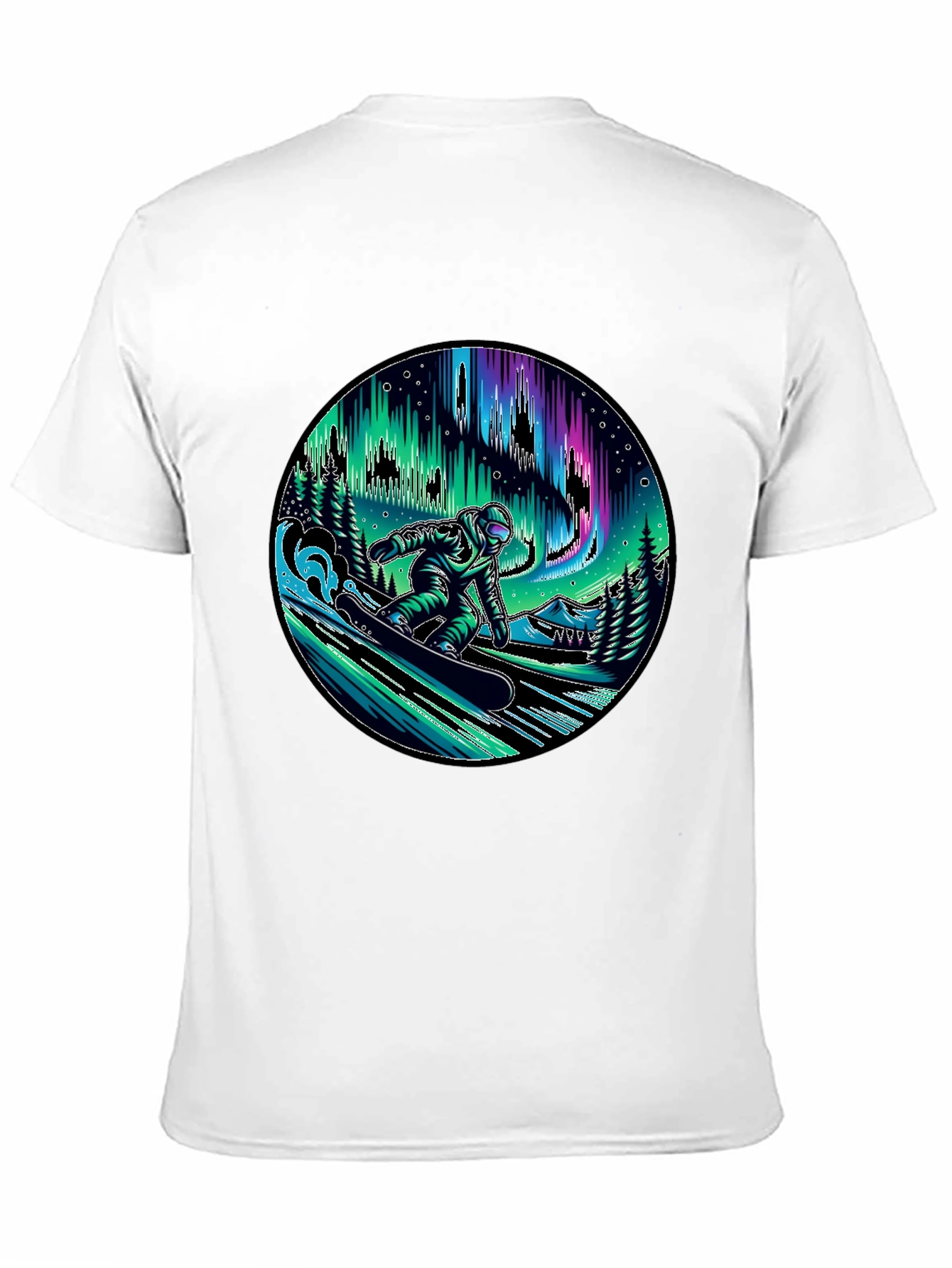 Snowboarder Aurora Graphic Tee - Black