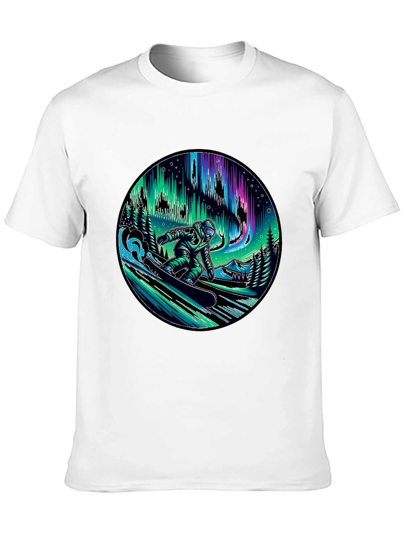 Snowboarder Aurora Graphic Tee - Black