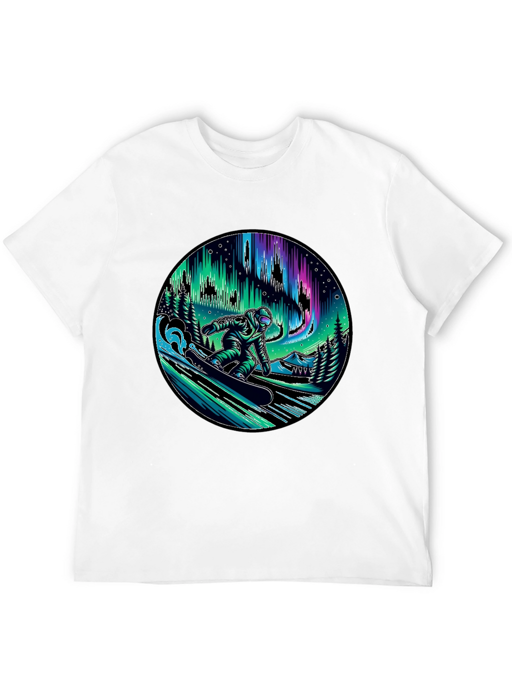 Snowboarder Aurora Graphic Tee - Black