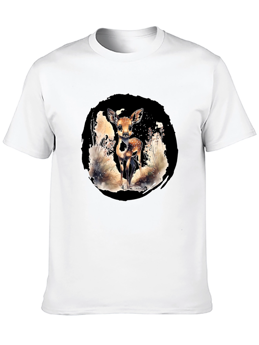 Deer Graphic Tee - Nature Lovers Black T-Shirt
