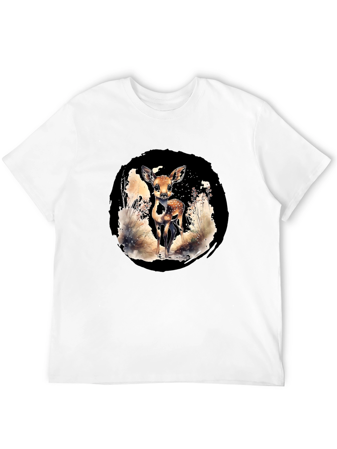 Deer Graphic Tee - Nature Lovers Black T-Shirt