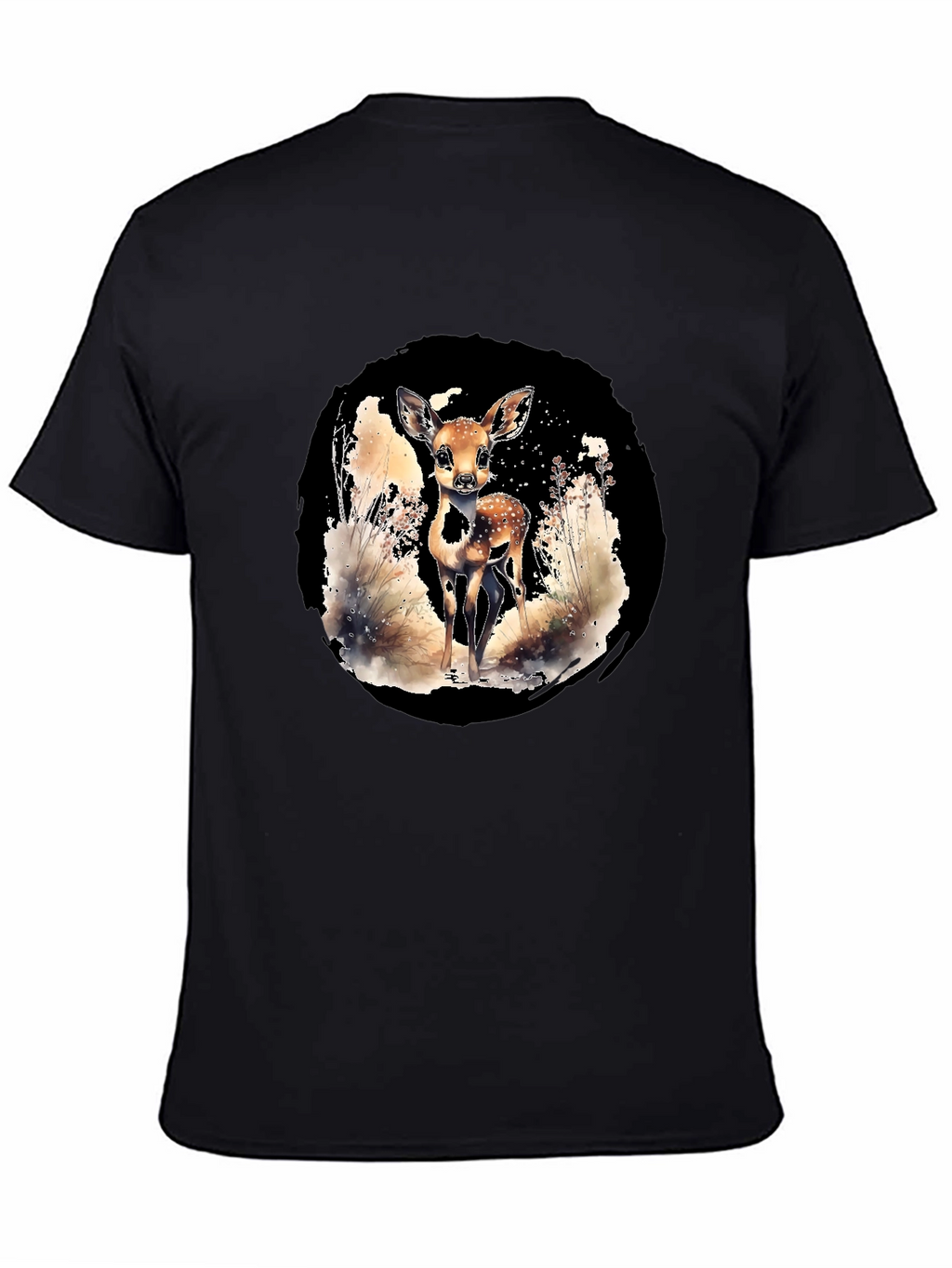 Deer Graphic Tee - Nature Lovers Black T-Shirt