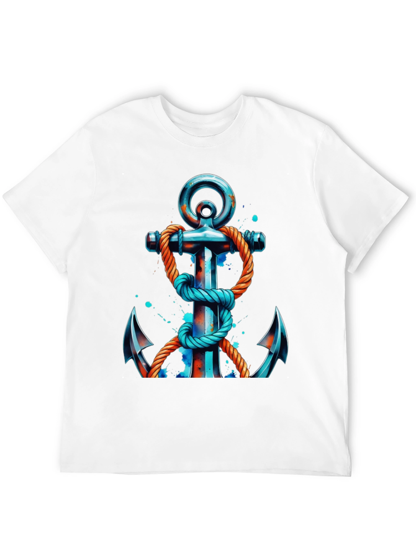 Nautical Anchor Graphic Tee - Black