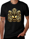 Gold Gorilla Graphic Black T-Shirt