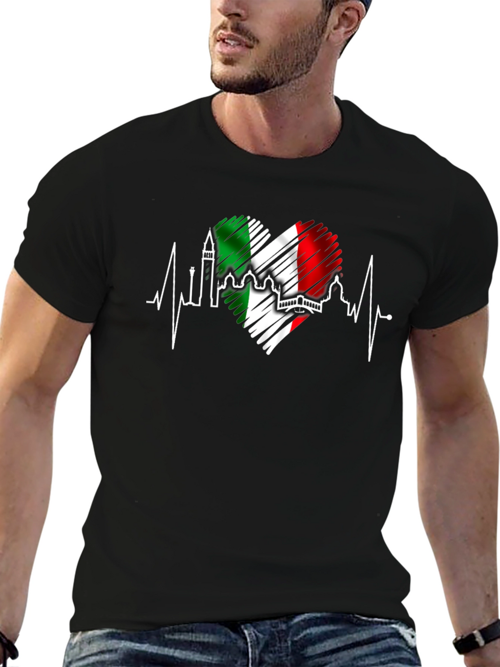 Italy Heartbeat T-Shirt - Italian Pride Tee