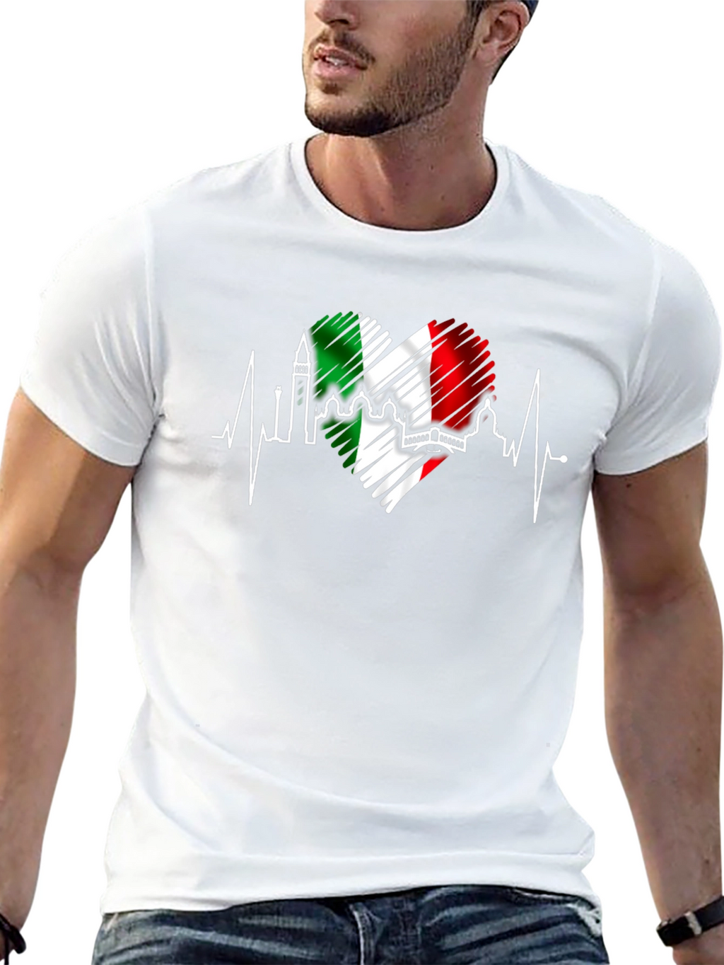Italy Heartbeat T-Shirt - Italian Pride Tee