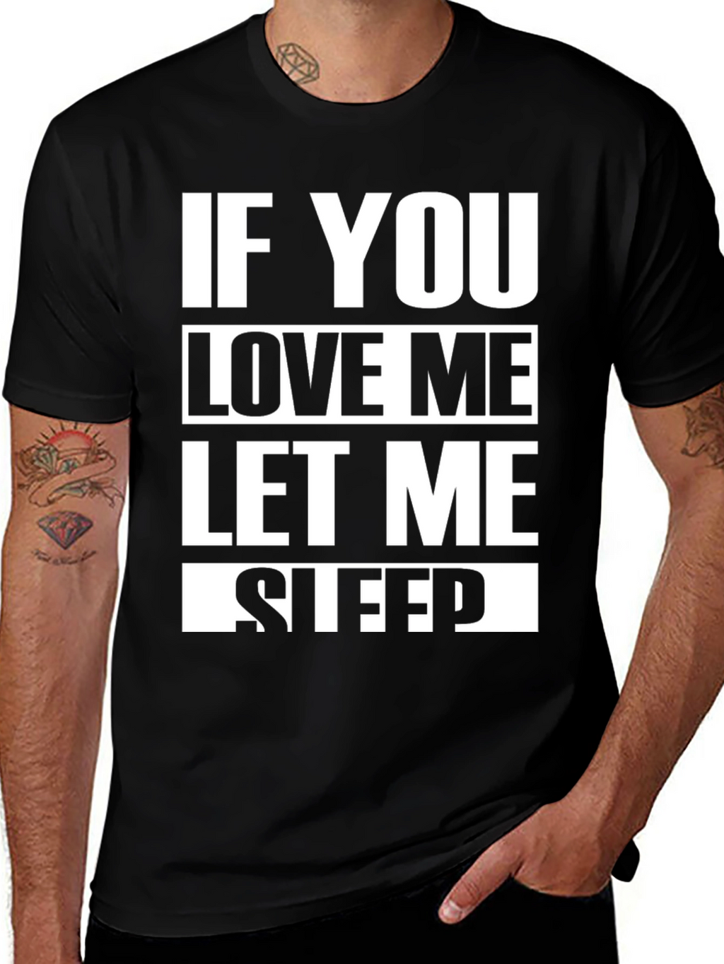 Funny Let Me Sleep Black Graphic Tee
