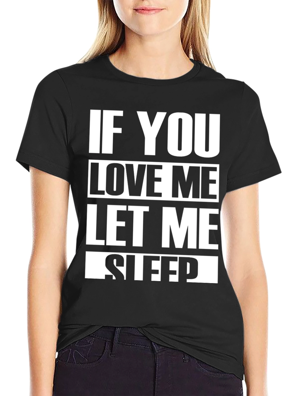 Funny Let Me Sleep Black Graphic Tee