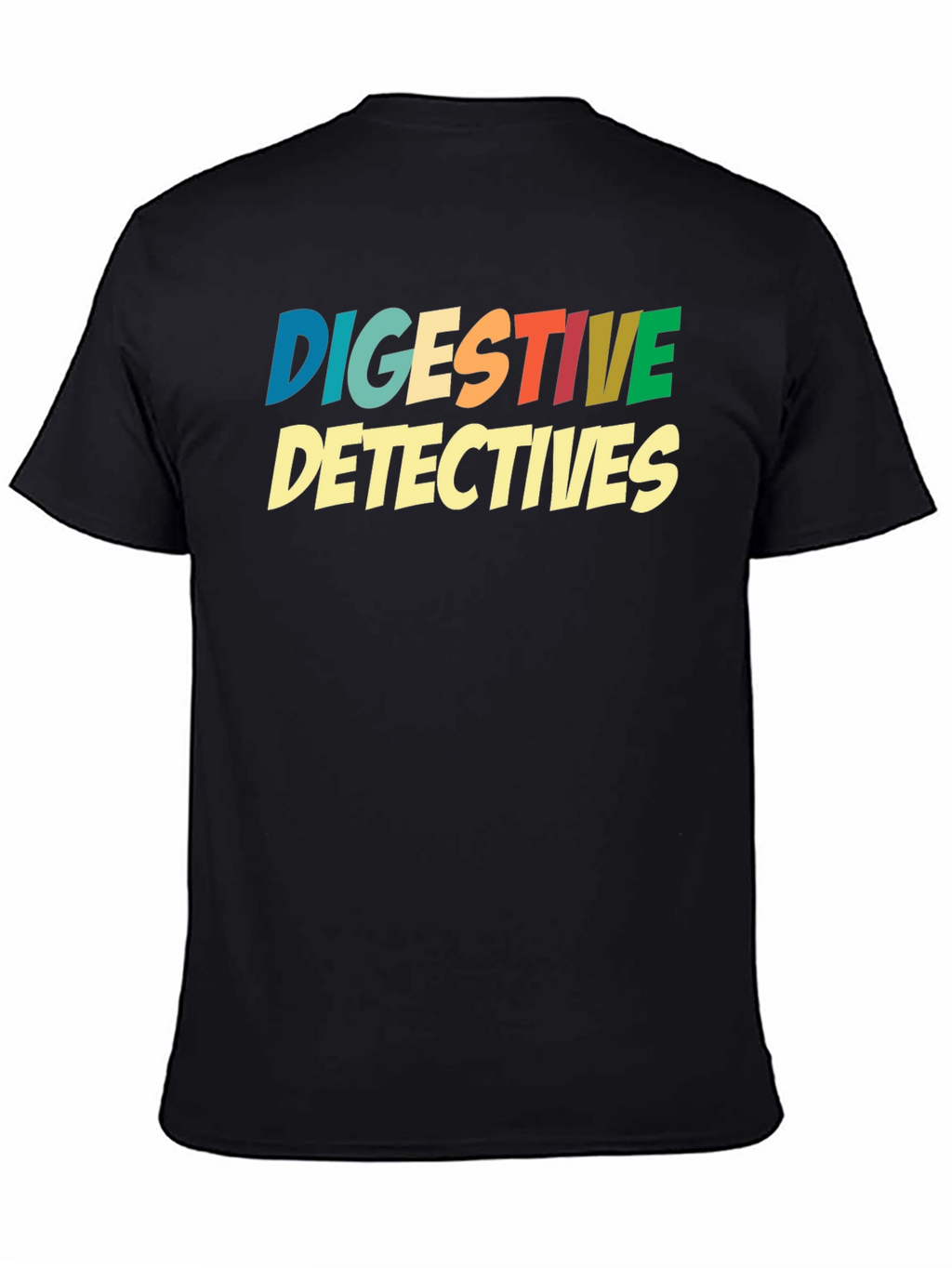 Digestive Detectives Graphic Print Tee - Black Cotton Blend