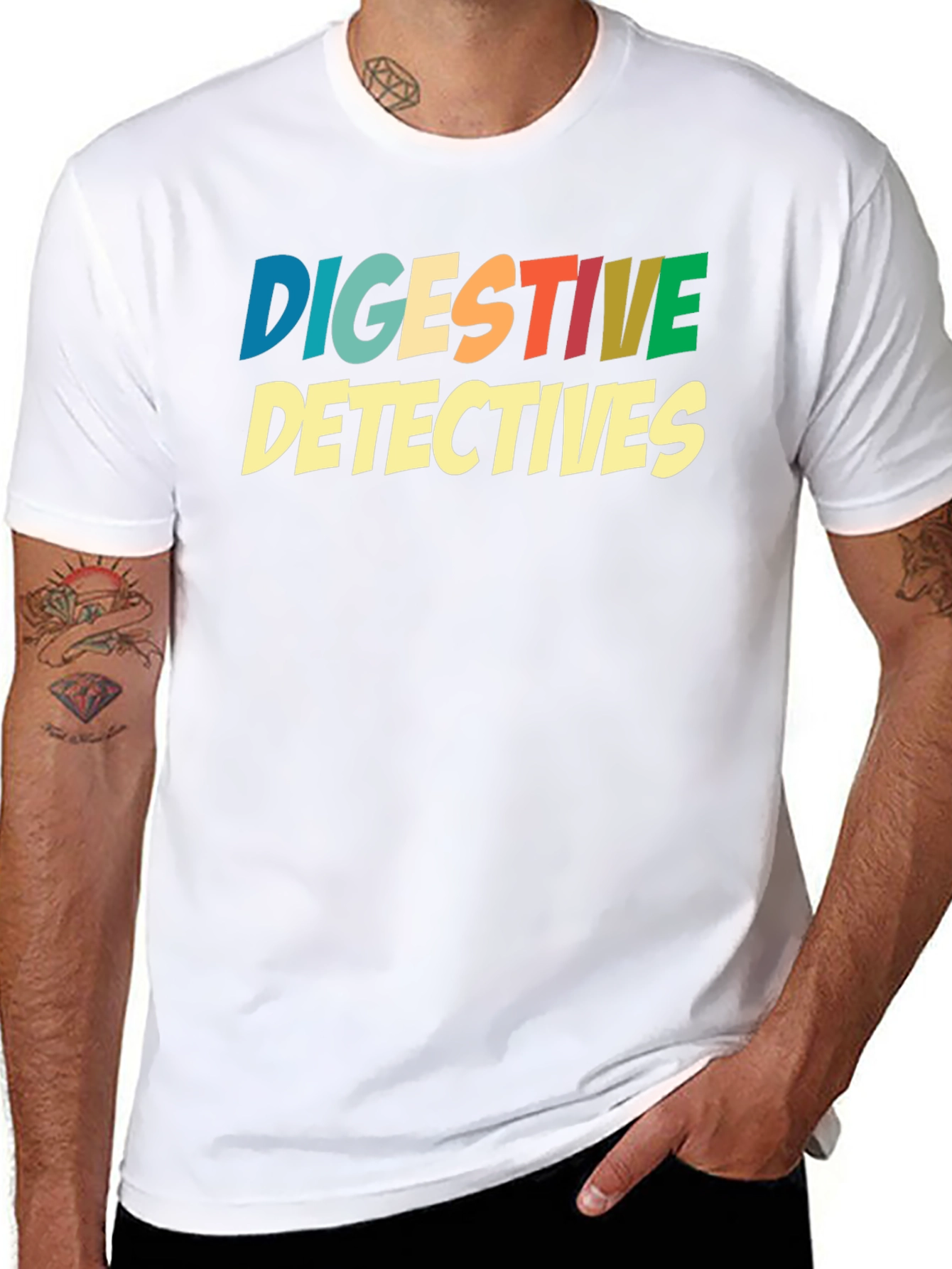 Digestive Detectives Graphic Print Tee - Black Cotton Blend