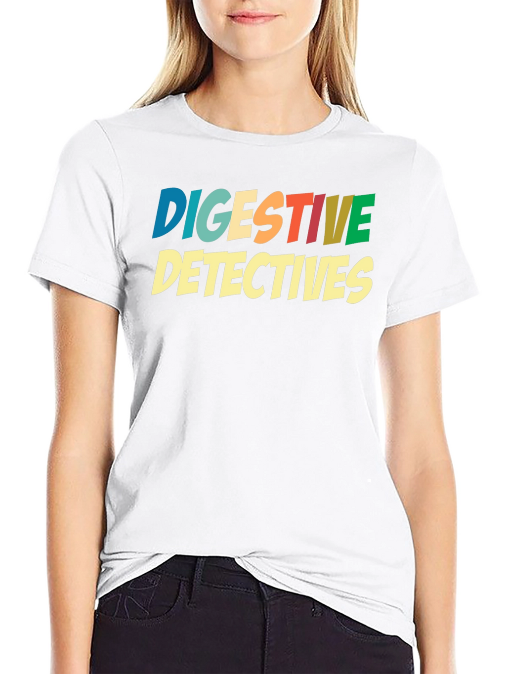 Digestive Detectives Graphic Print Tee - Black Cotton Blend