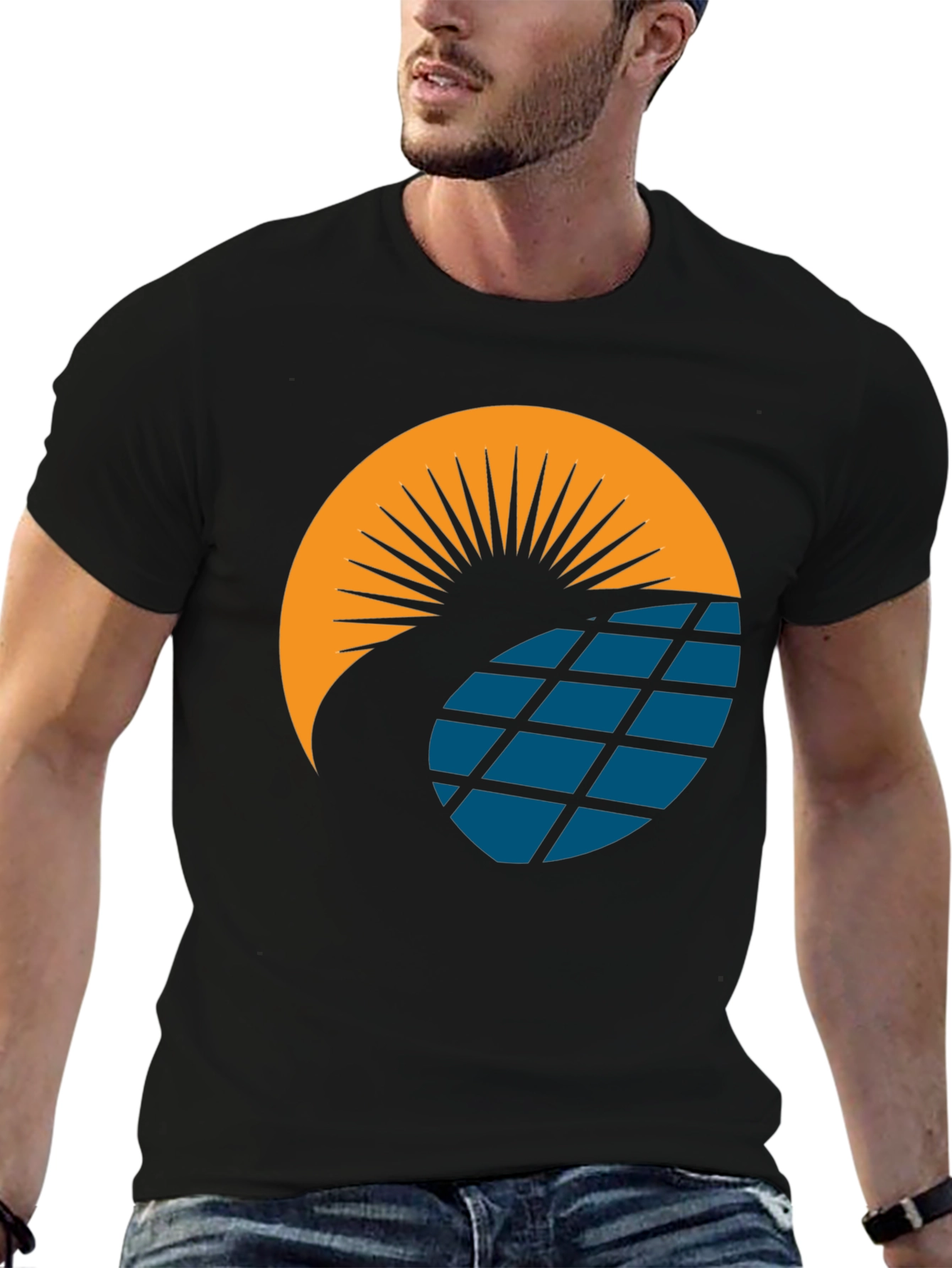 Solar Panel Sun Graphic T-Shirt - Modern Design