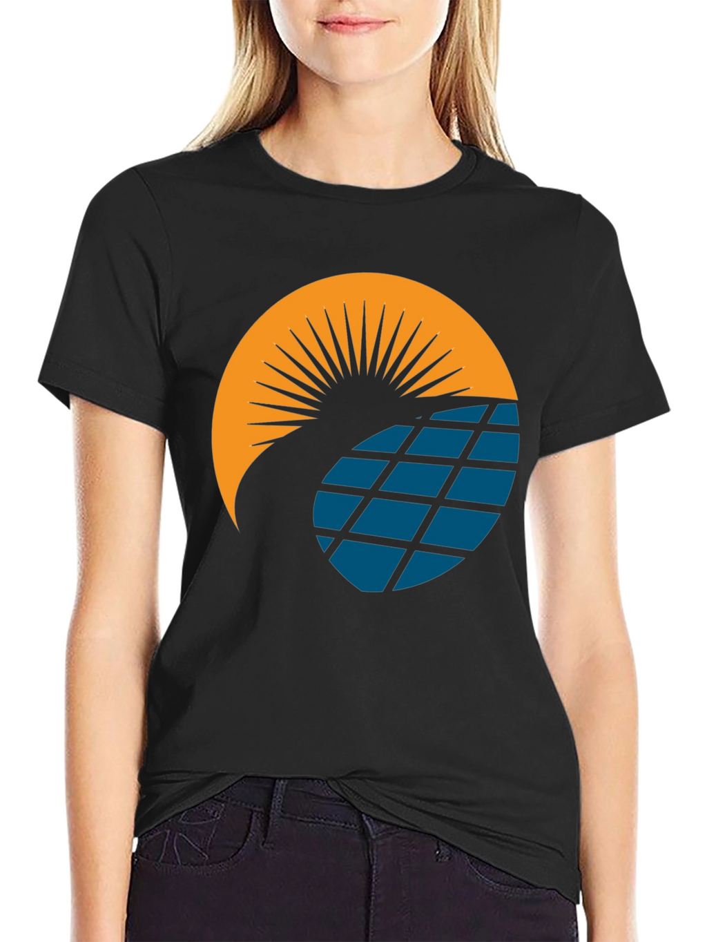 Solar Panel Sun Graphic T-Shirt - Modern Design