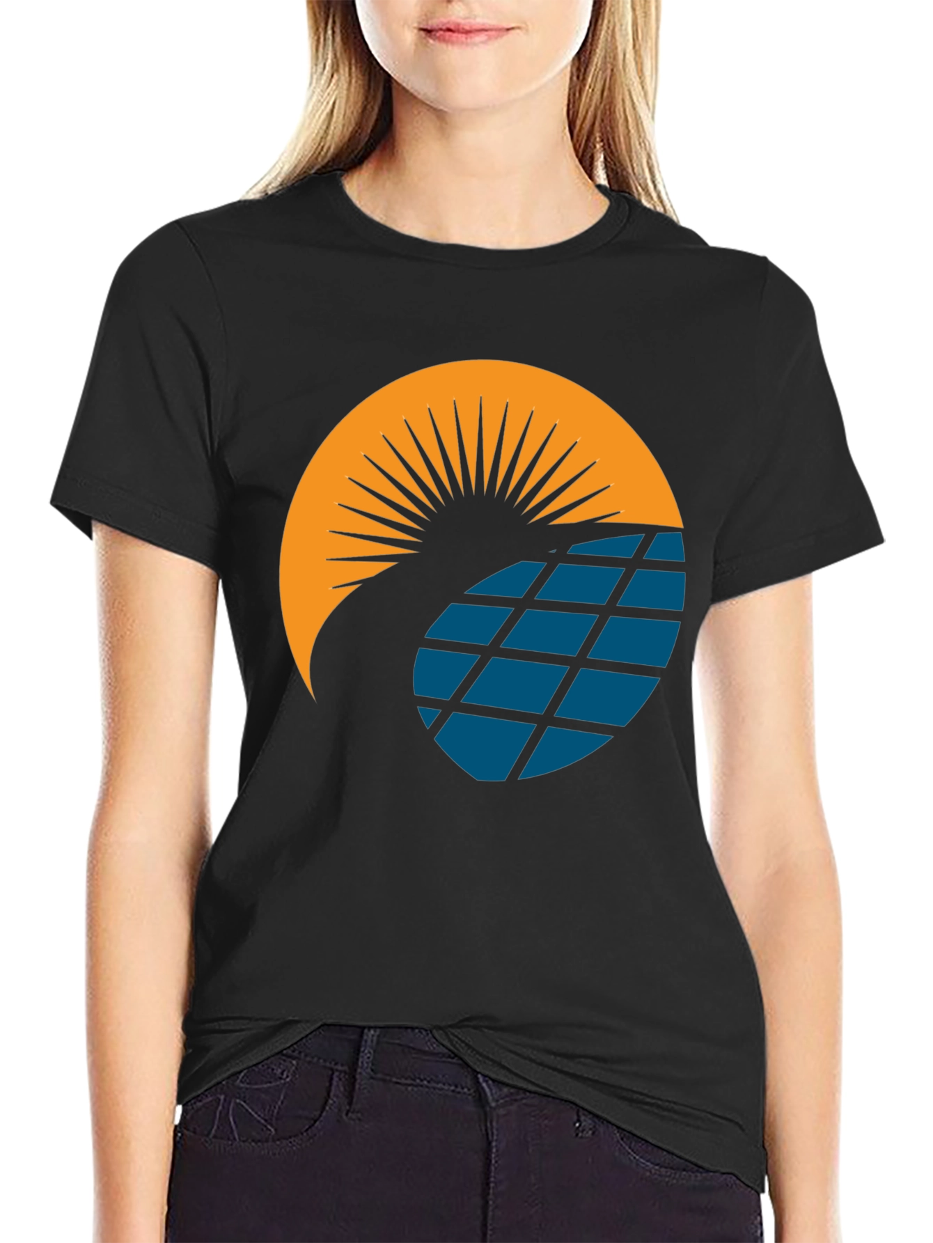 Solar Panel Sun Graphic T-Shirt - Modern Design