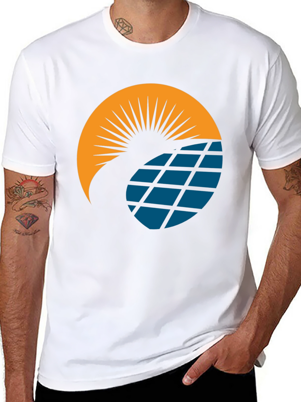 Solar Panel Sun Graphic T-Shirt - Modern Design