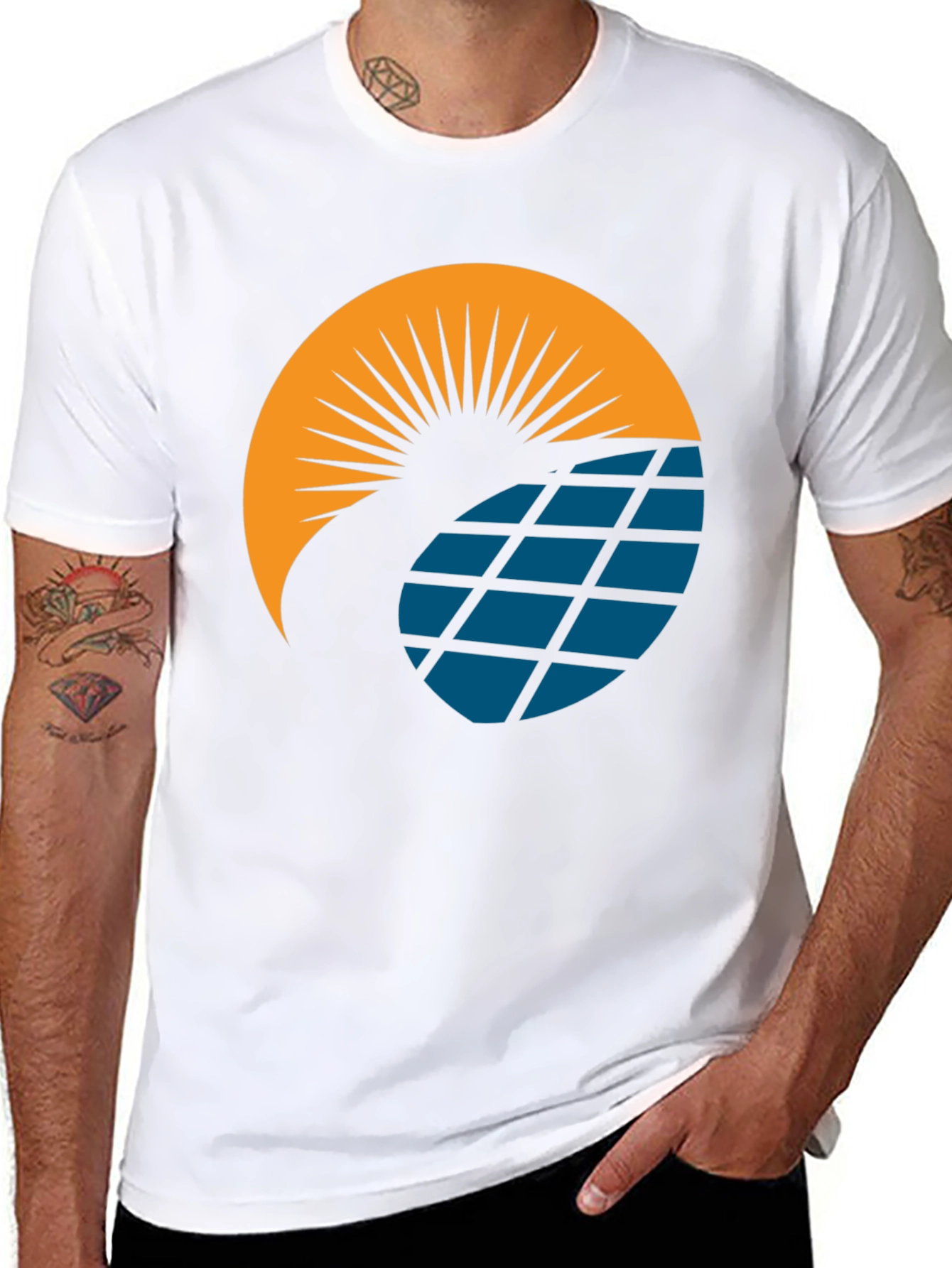 Solar Panel Sun Graphic T-Shirt - Modern Design