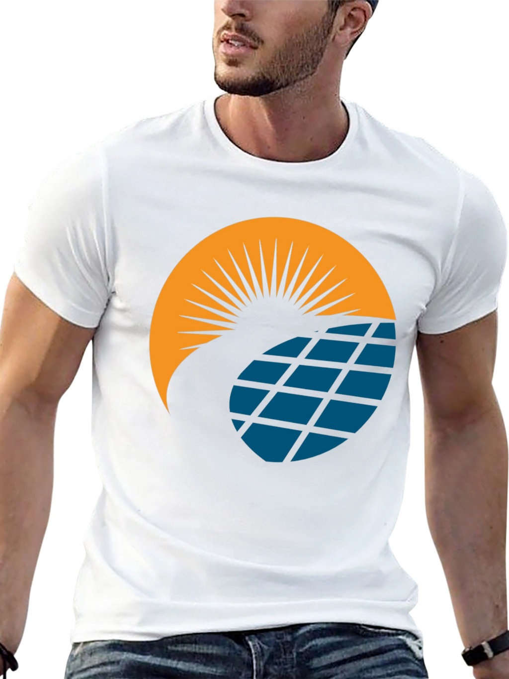Solar Panel Sun Graphic T-Shirt - Modern Design