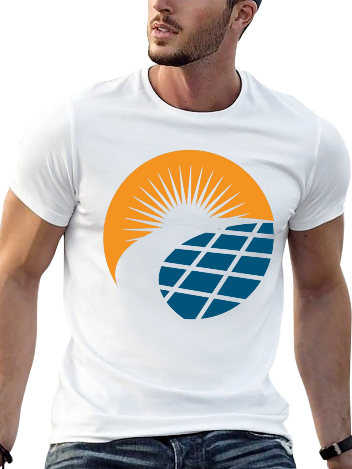 Solar Panel Sun Graphic T-Shirt - Modern Design