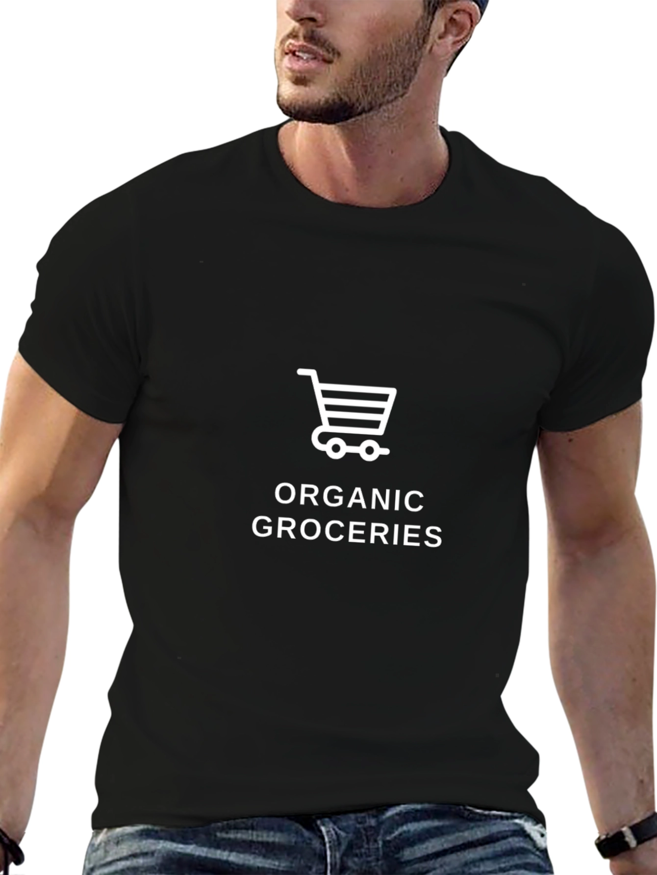 Organic Groceries Black T-Shirt